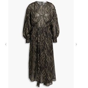 IRO Ansen metallic printed silk-blend jacquard midi dress